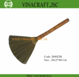 Grass broom with wicker handle